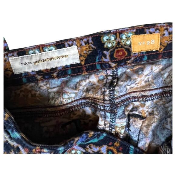 Pilcro and The Letterpress Anthropologie IKat Navy Corduroy Skinny Pants Size 28 - Picture 5 of 7